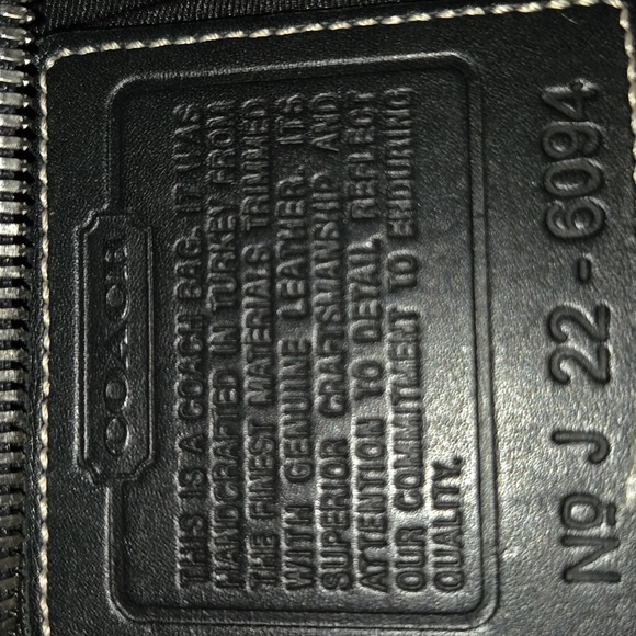 Vintage Coach Shoulder Bag Signature Demi Pochetette Black And Grey - Picture 5 of 9